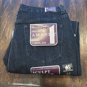 Gloria Vanderbilt Amanda Original Slimming Jeans - Dark Blue Cuffed